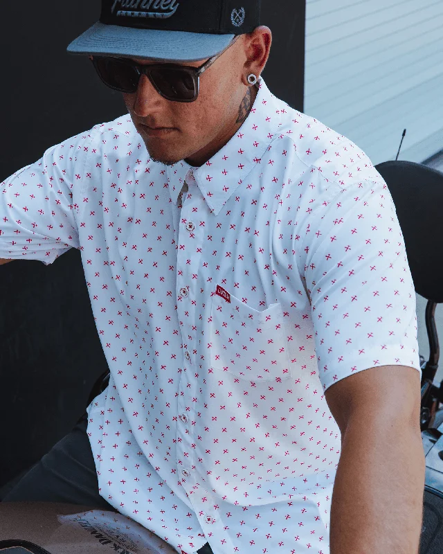 Red Finney Party Shirt - White