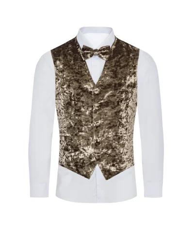 Men’s 3pc Crush Vest w/Bowtie & Hanky