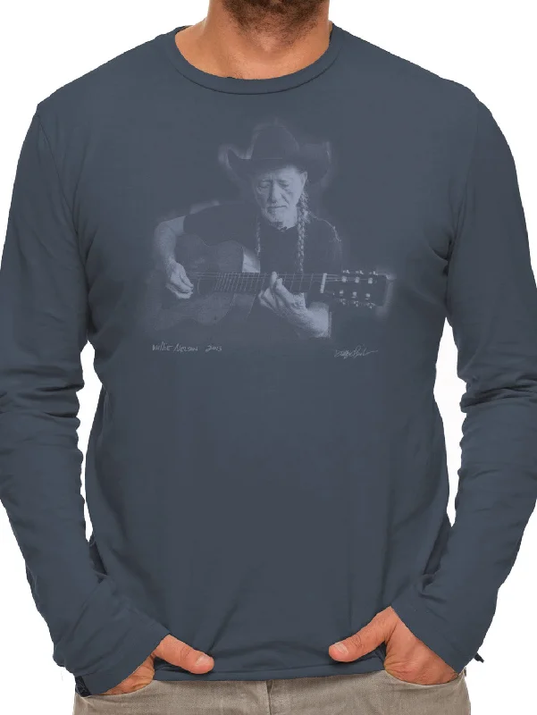 Willie Nelson Long Sleeve Top - Indigo