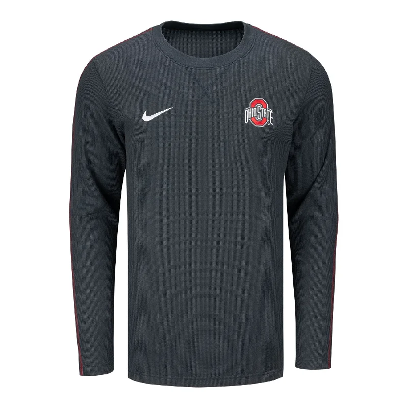 Ohio State Buckeyes Nike Dri-FIT Sideline Coach Gray Crewneck Sweatshirt