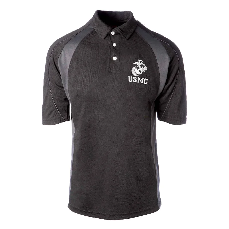 EGA USMC Performance Polo – Black