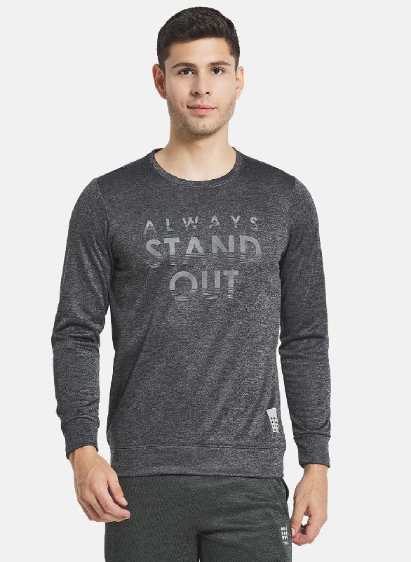 Men Grey Printed Sweatshirt