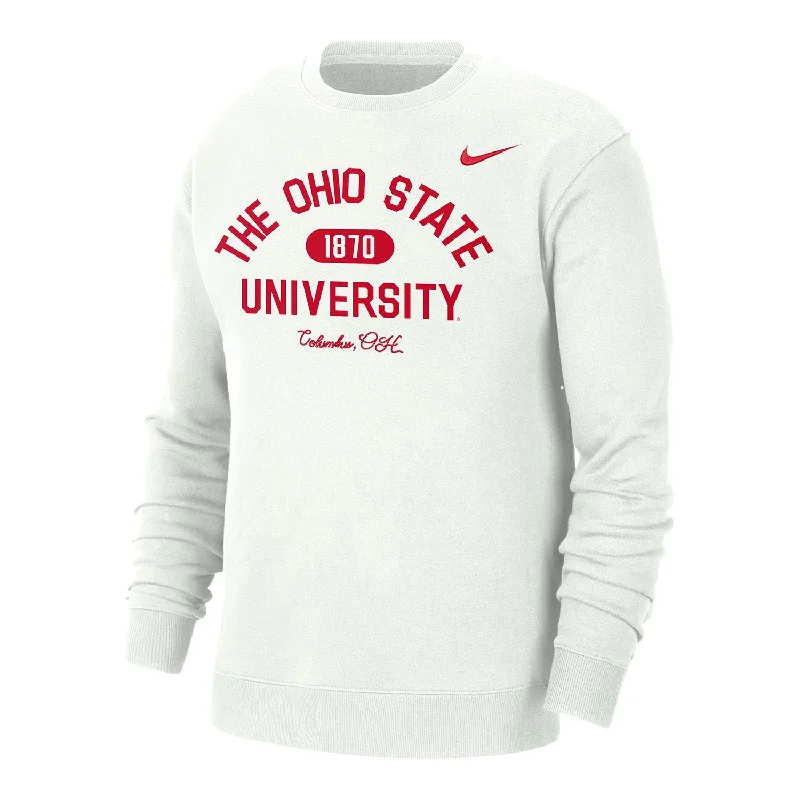 Ohio State Buckeyes Nike Campus White Crew Neck Sweatshirt