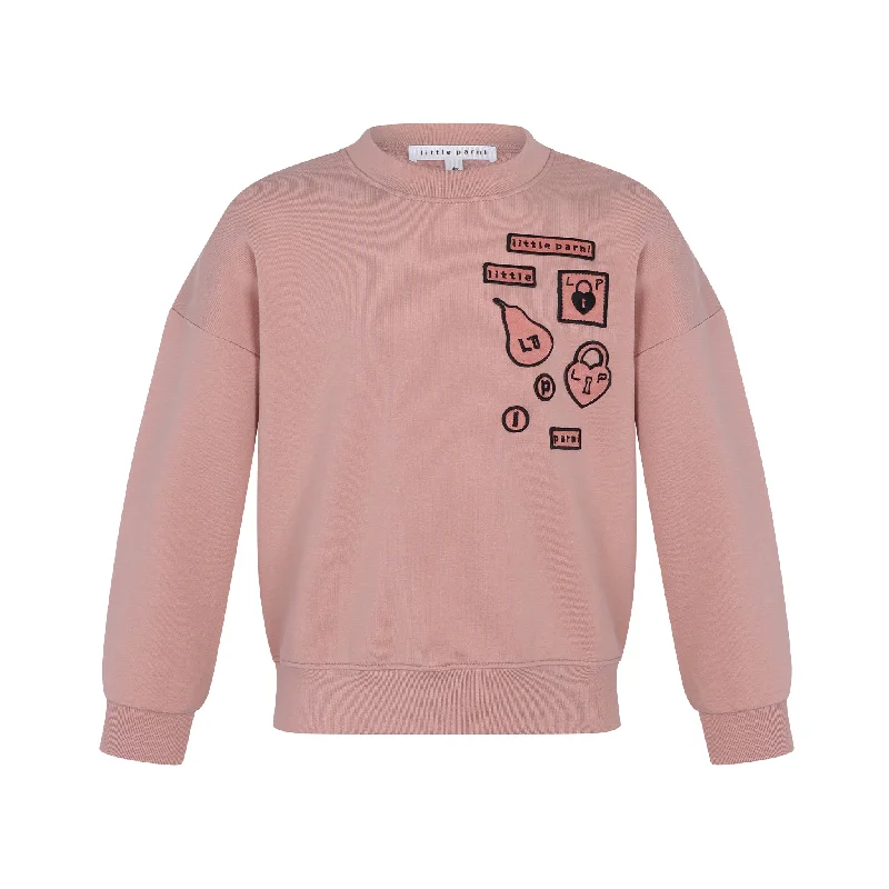 LITTLE PARNI PINK MULTI PATCH SWEATSHIRT [FINAL SALE]