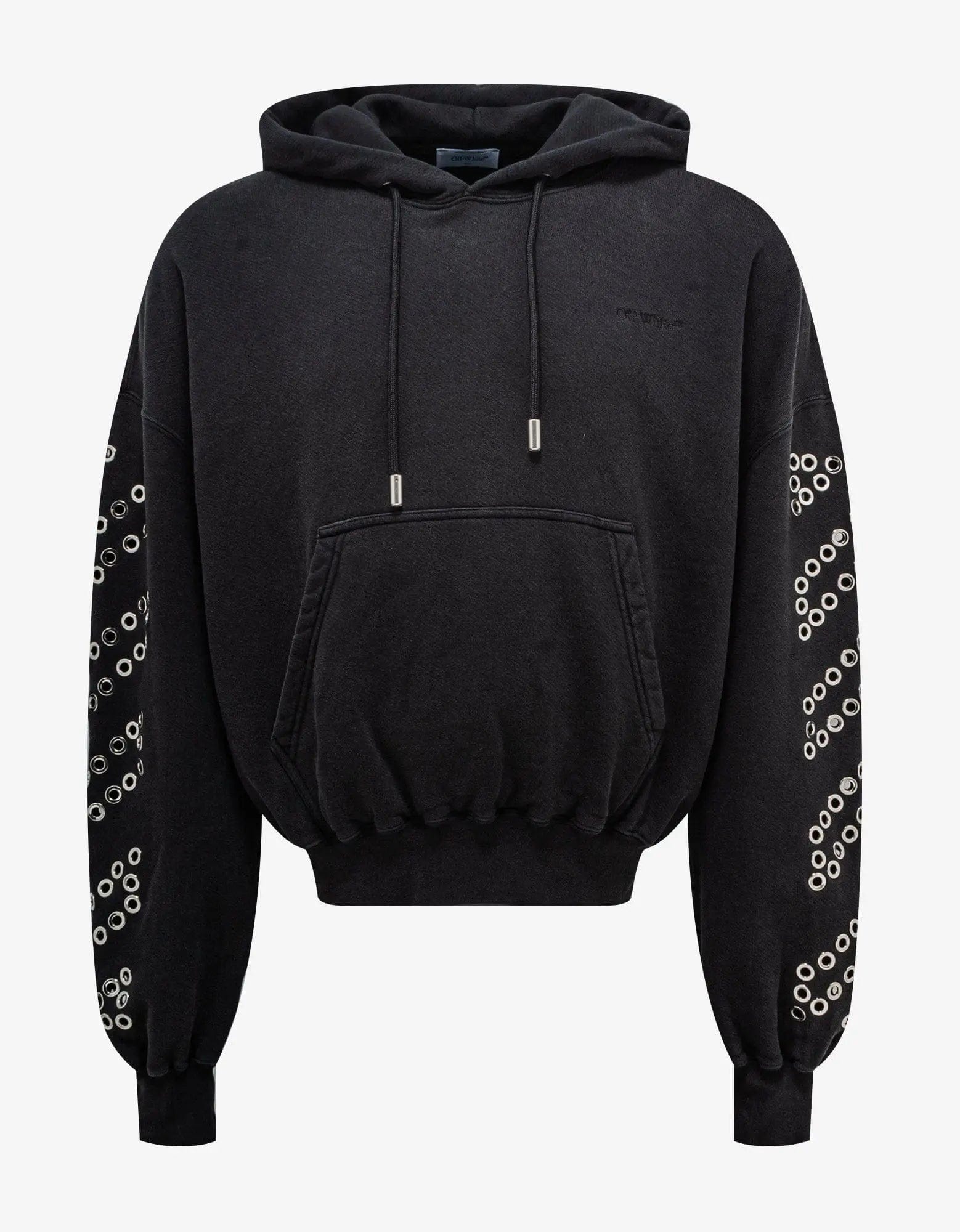 Off-White Black Eyelet Diags Hoodie