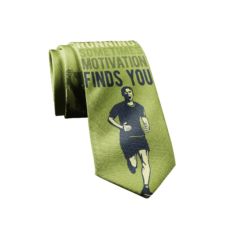 Running: Sometimes Motivation Finds You Bear Neck Tie Tie