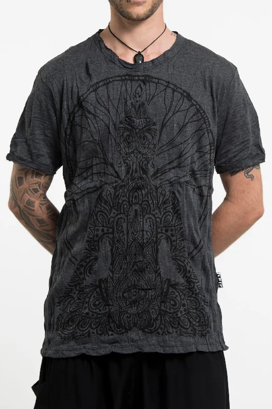 Mens Hamsa Meditation T-Shirt in Black