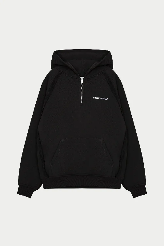 RAW SEAM HOODIE - BLACK