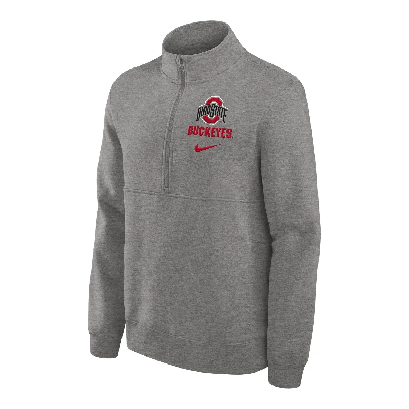 Ohio State Buckeyes Nike 1/2 Zip Club Gray Sweatshirt