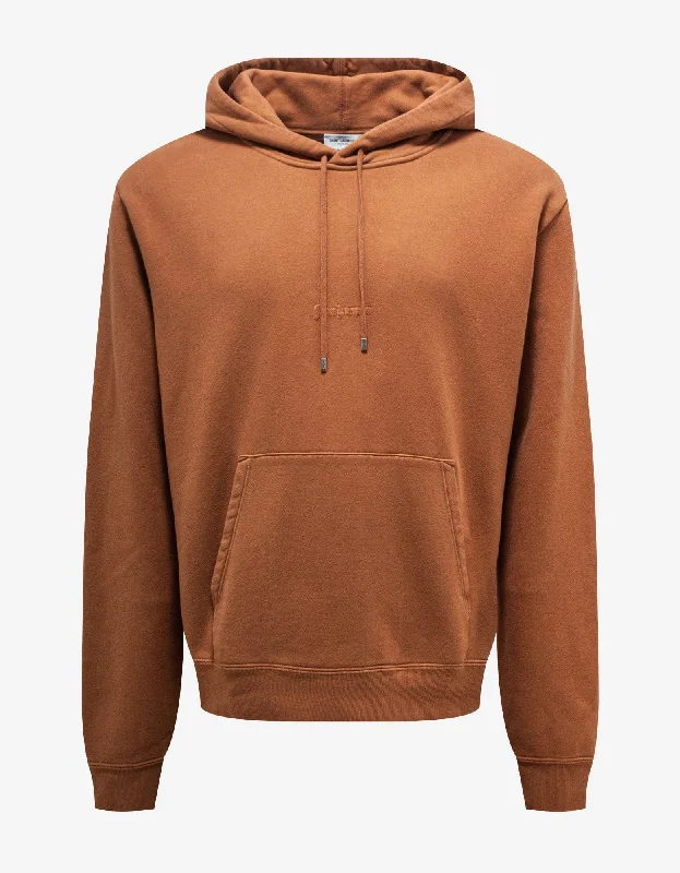 Saint Laurent Brown Logo Hoodie