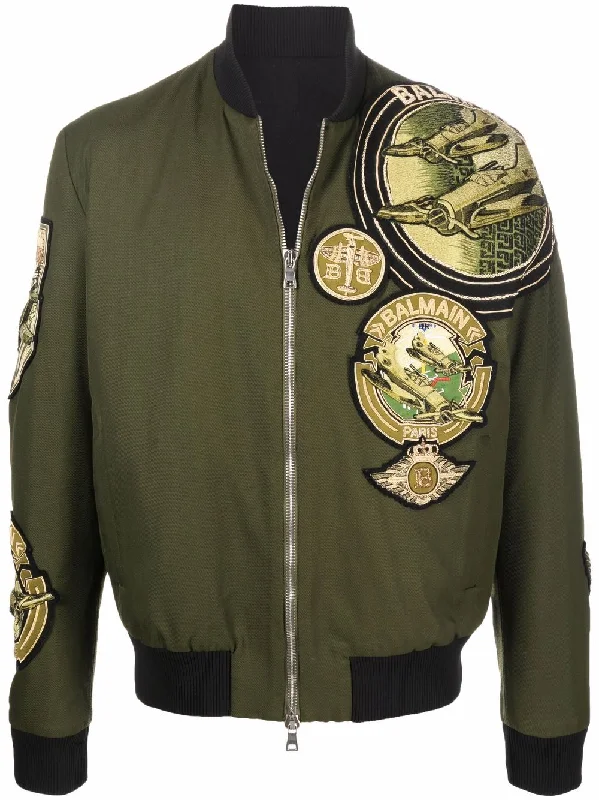 Multi-Badge Aviator Jacket