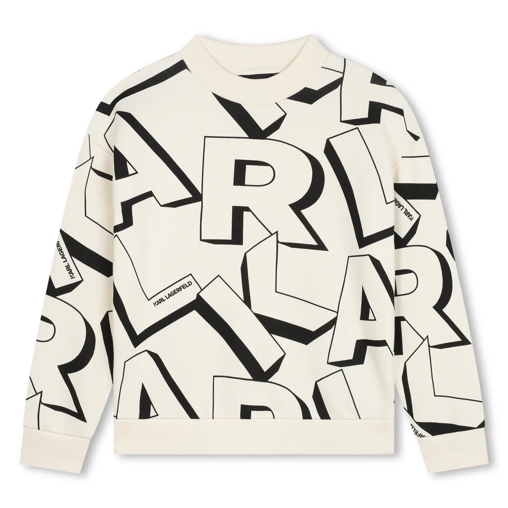 KARL LAGERFELD NATURAL LOGO PRINT SWEATSHIRT [FINAL SALE]