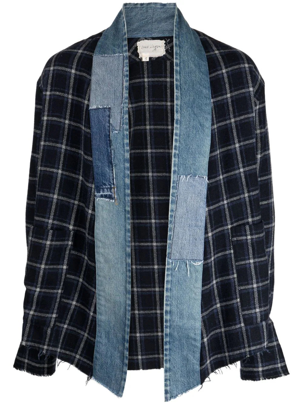 Patchwork Checkered Kimono Jacket