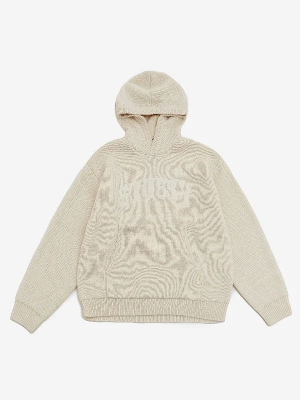 Stussy Felt Patch Knit Hood - Natural