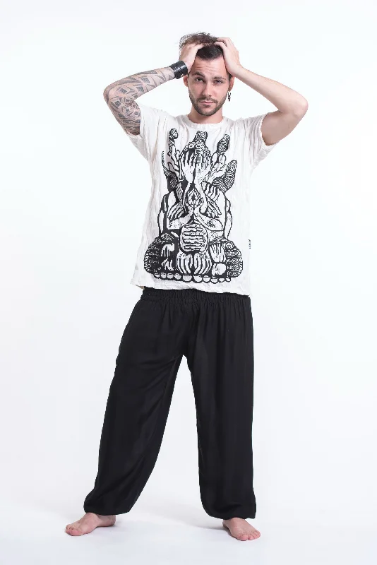 Mens See No Evil Buddha T-Shirt in White