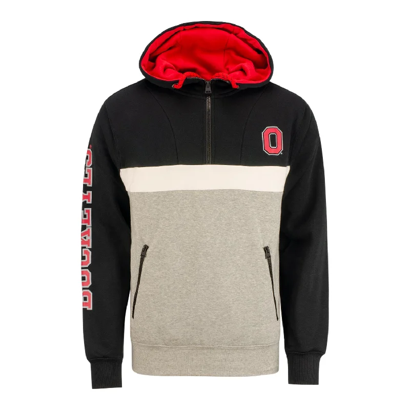 Ohio State Buckeyes 1/2 Zip Color Block Hooded Sweatshirt