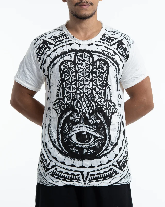 Mens Hamsa Eye T-Shirt in White