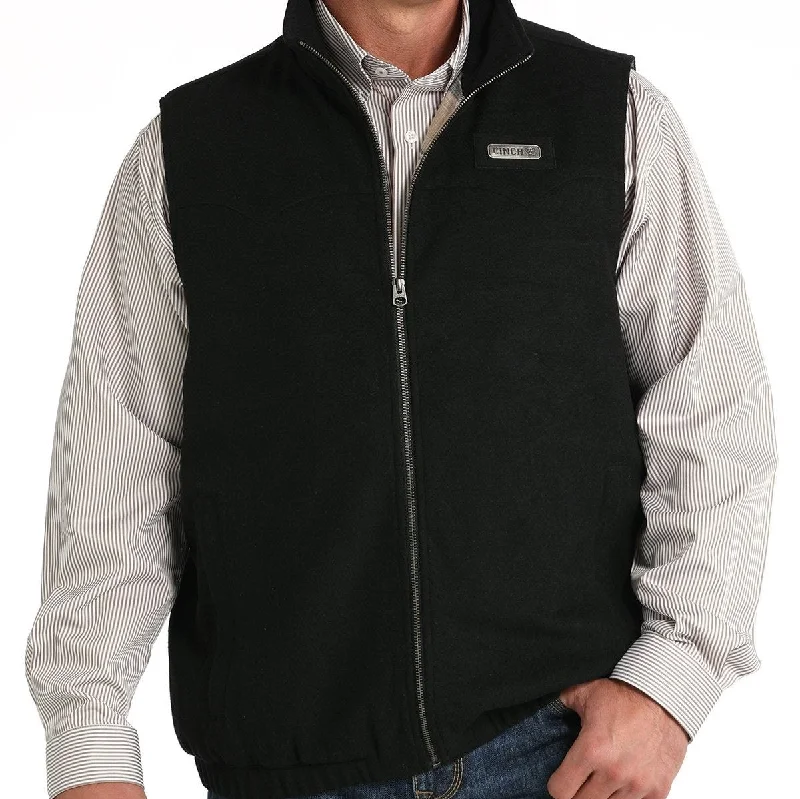 Cinch Men's Wooly Southwest Concealed Carry Western Vest in Black