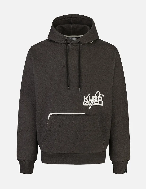 Logo and Seagull Print Relax Fit Hoodie