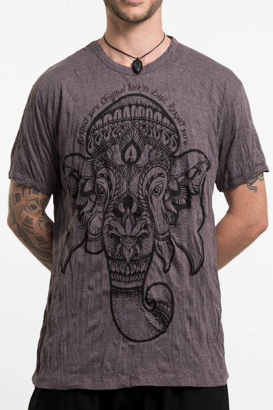 Mens Lotus Ganesh T-Shirt in Brown