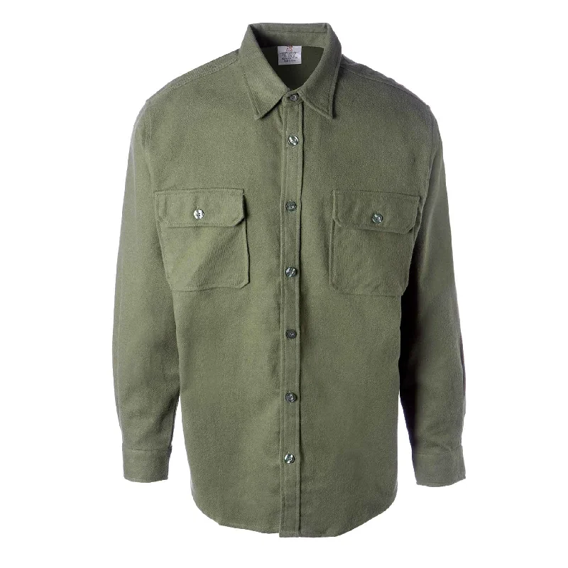 Extra Heavyweight Flannel Shirt- OD Green