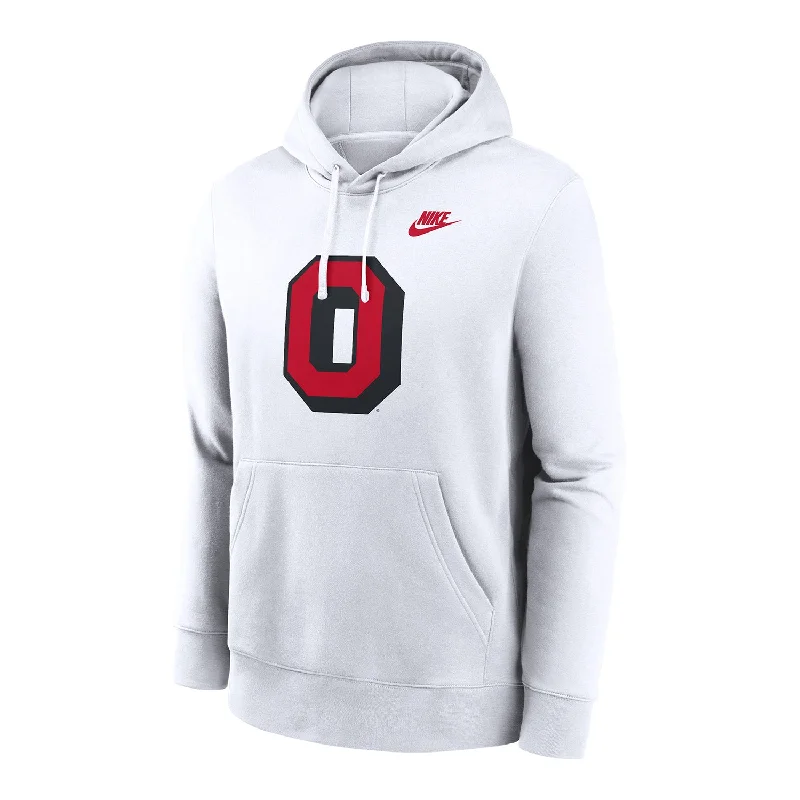 Ohio State Buckeyes Nike Shadow Block O Club Fleece White Sweatshirt