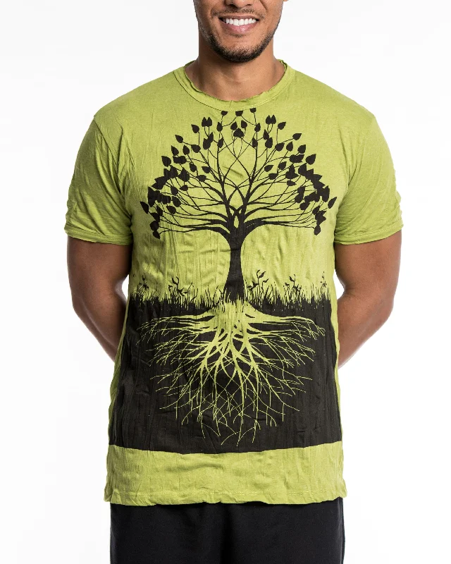 Mens Tree of Life T-Shirt in Lime