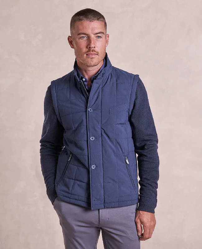 The Rhett - Nylon Vest w/Removable Knit Sleeves - Navy