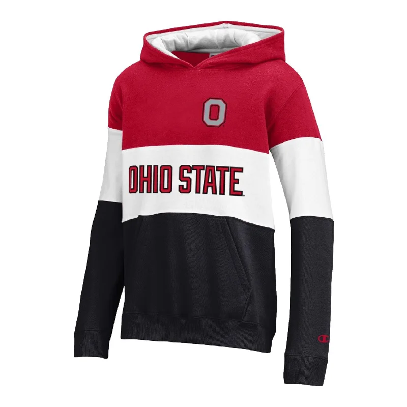 Youth Ohio State Buckeyes Super Fan Colorblock Hood