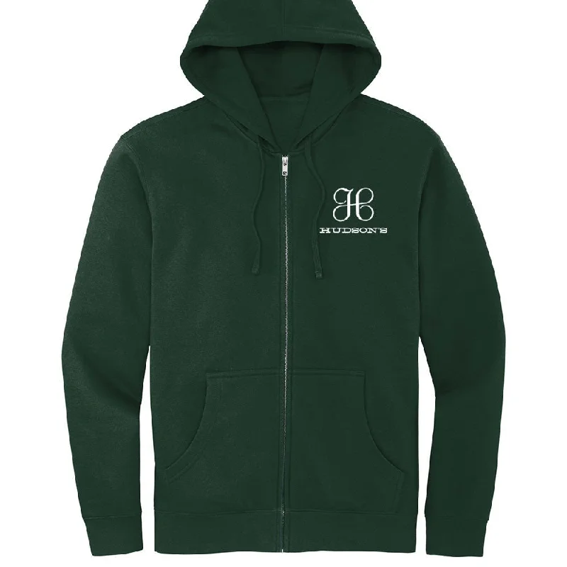 Hudson's Detroit Zip Hoodie Sweatshirt - Forest Green