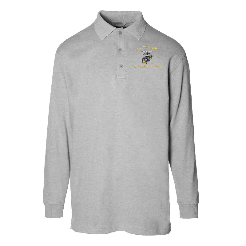 USMC Choose Your Design Tru-Spec® Long Sleeve Golf Shirt