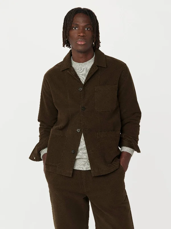 The Moleskin Overshirt in Dark Taupe