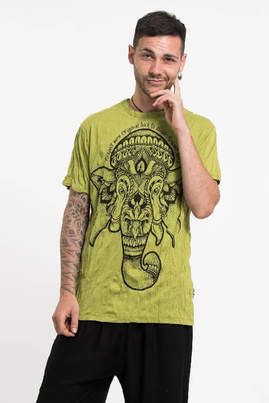 Mens Lotus Ganesh T-Shirt in Lime