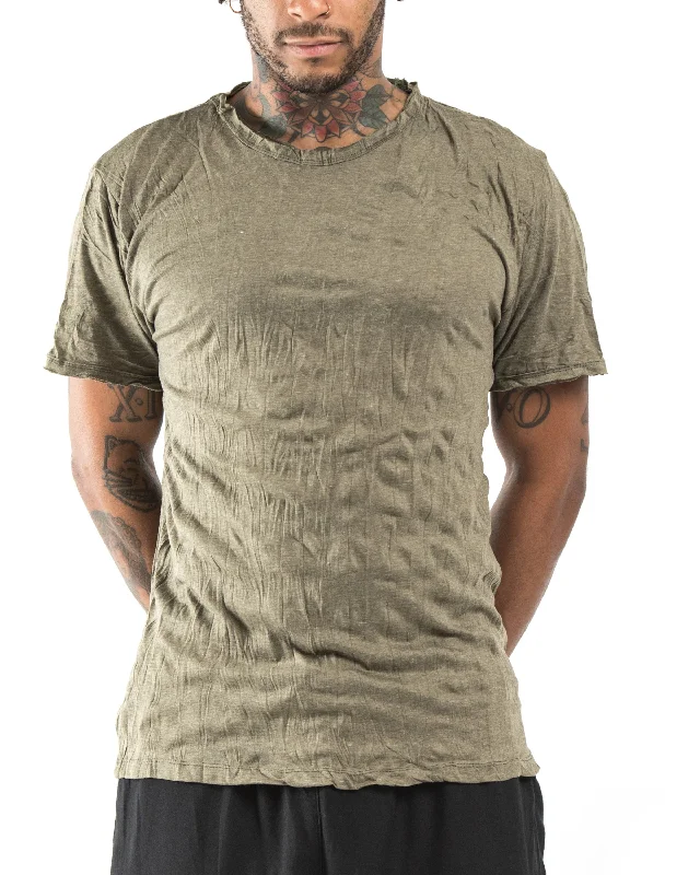 Mens Solid Color T-Shirt in Green