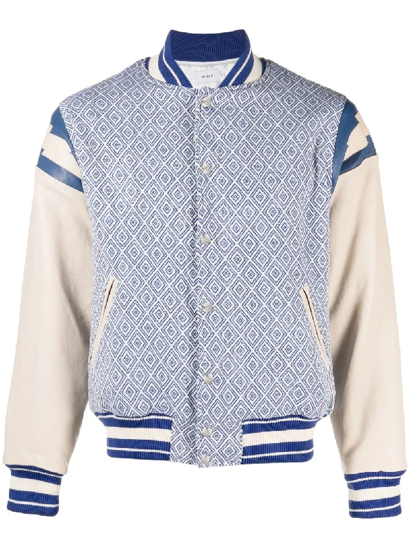 Diamond-Jacquard Baseball Jacket