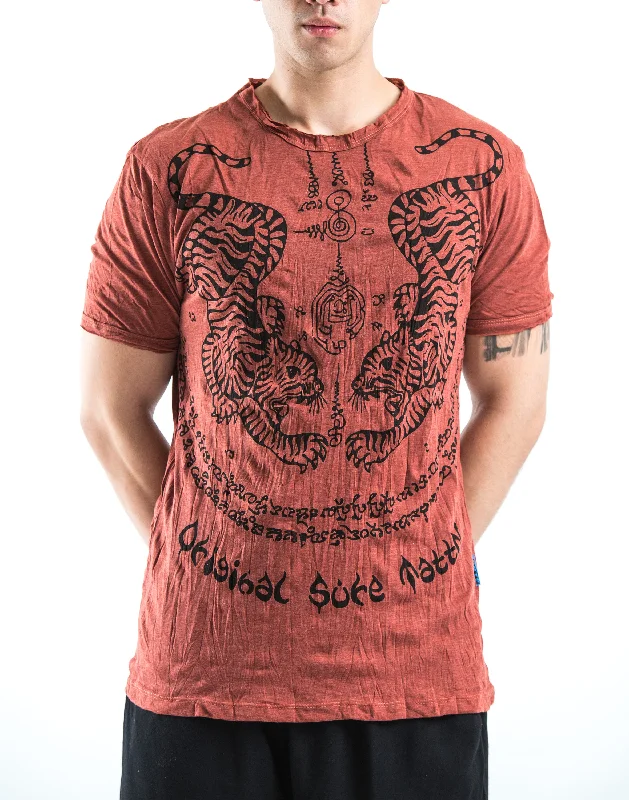 Mens Thai Tattoo T-Shirt in Brick