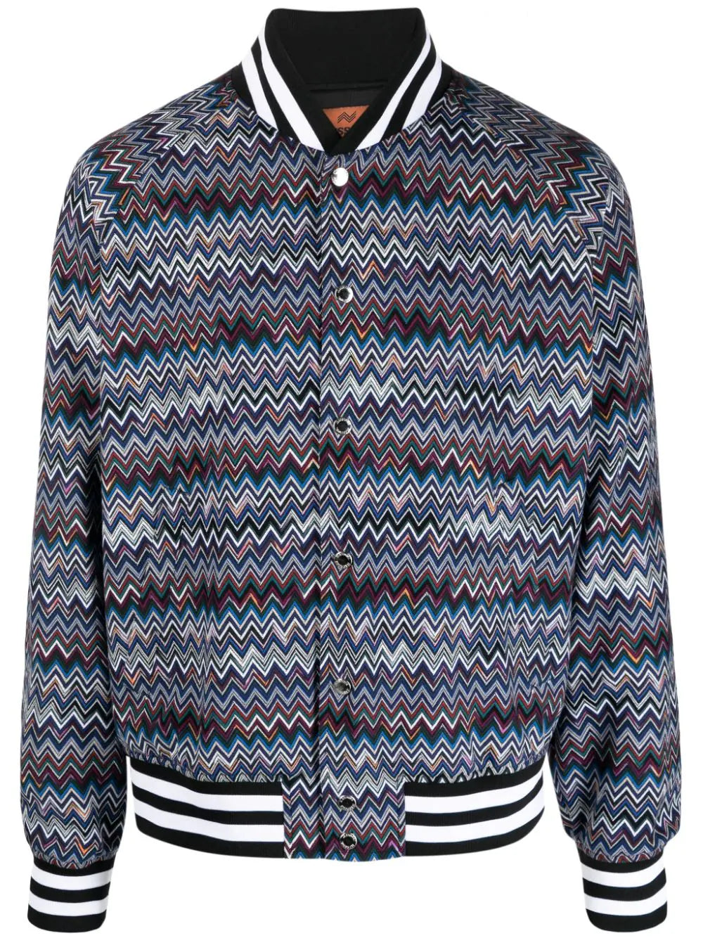 Zigzag-Print Bomber Jacket