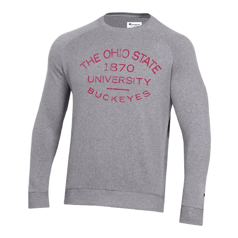 Ohio State Buckeyes Tonal Print Triumph Gray Crew