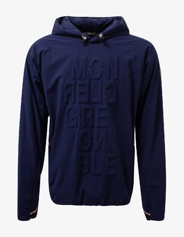 Moncler Grenoble Blue Nylon-Blend Logo Hoodie