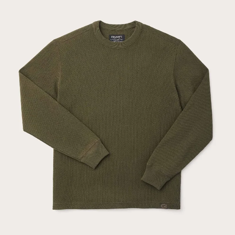 WAFFLE KNIT THERMAL CREW