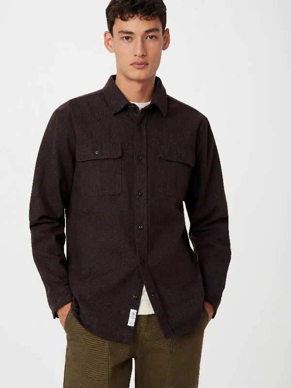 The Heavy Flannel Shirt in Espresso