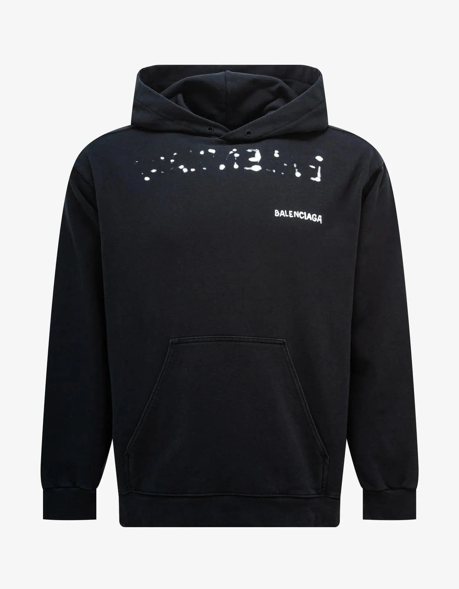 Balenciaga Black Hand Drawn Logo Medium Hoodie