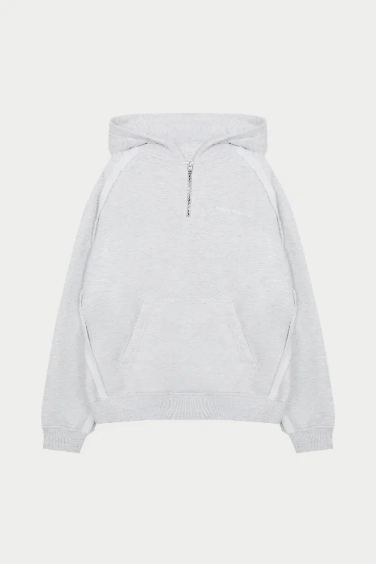 RAW SEAM HOODIE - GREY MARL