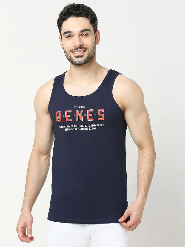 Underjeans by Spykar Men Premium Navy Fashion Vest