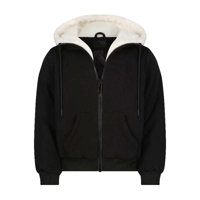 SCOTCH BONNET BLACK/OFF WHITE FUR LINED SWEATSHIRT [FINAL SALE]