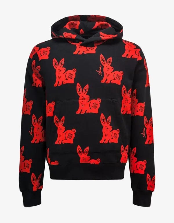 Amiri Black Rabbit Allover Hoodie