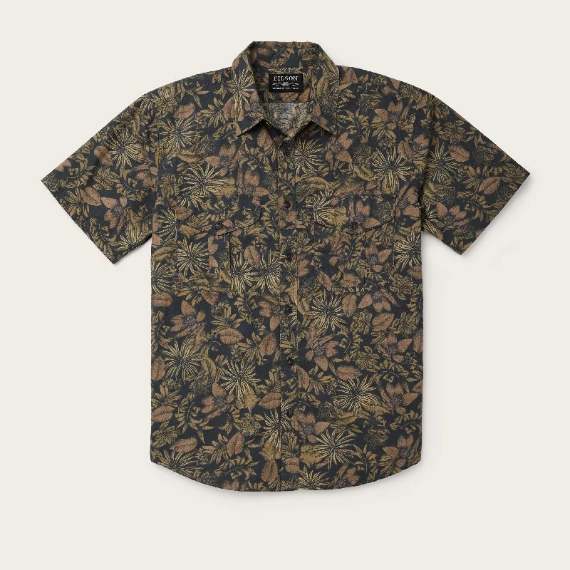 FILSON'S WASHED SHORT SLEEVE FEATHER CLOTH SHIRT