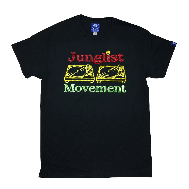 Custom Junglist Movement X Swarovski Crystals Teeshirt (Black)