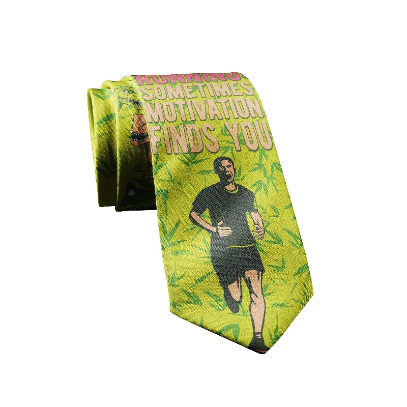 Running: Sometimes Motivation Finds You Neck Tie Tie