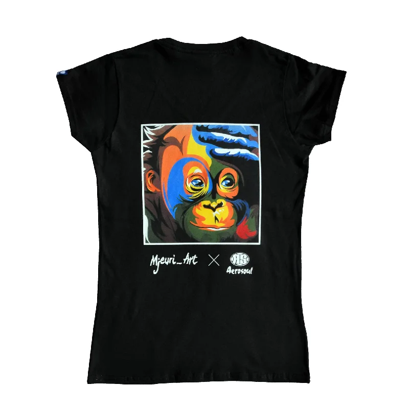 A.S. Africa Monkey Ladies Vneck (Black)